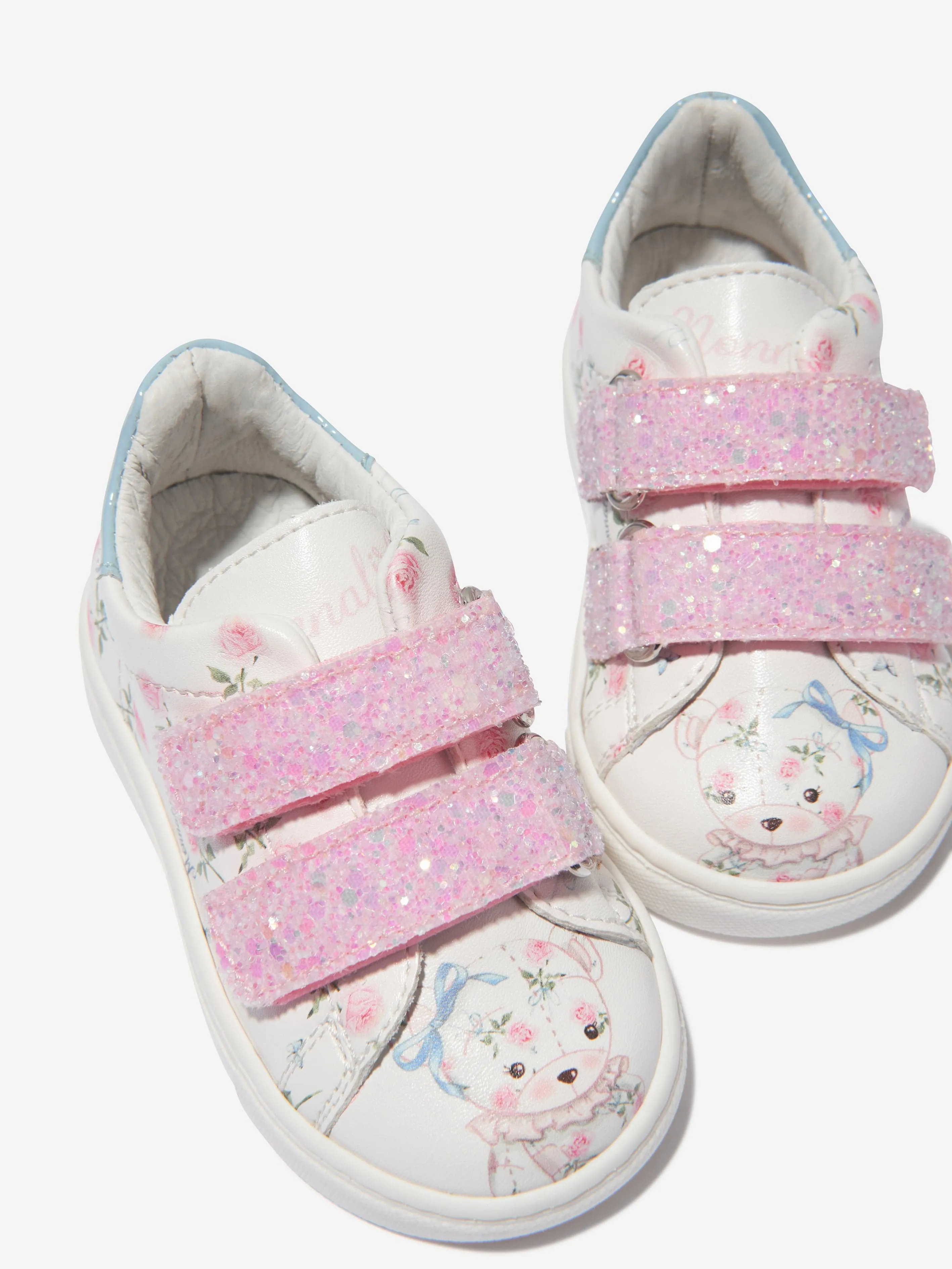 Monnalisa Girls Faux Leather Teddy Bear Trainers