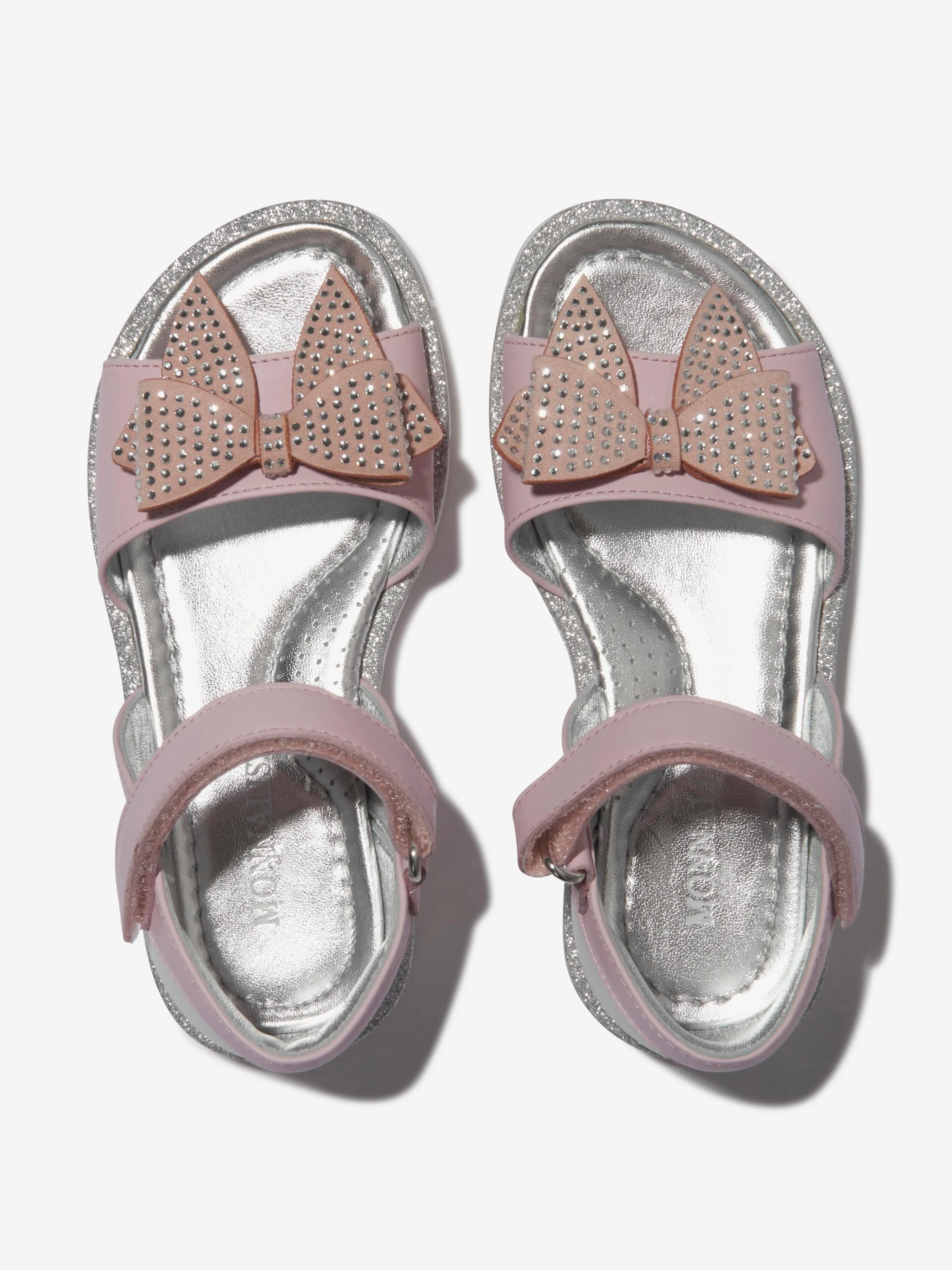 Monnalisa Girls Glitter Bow Sandals