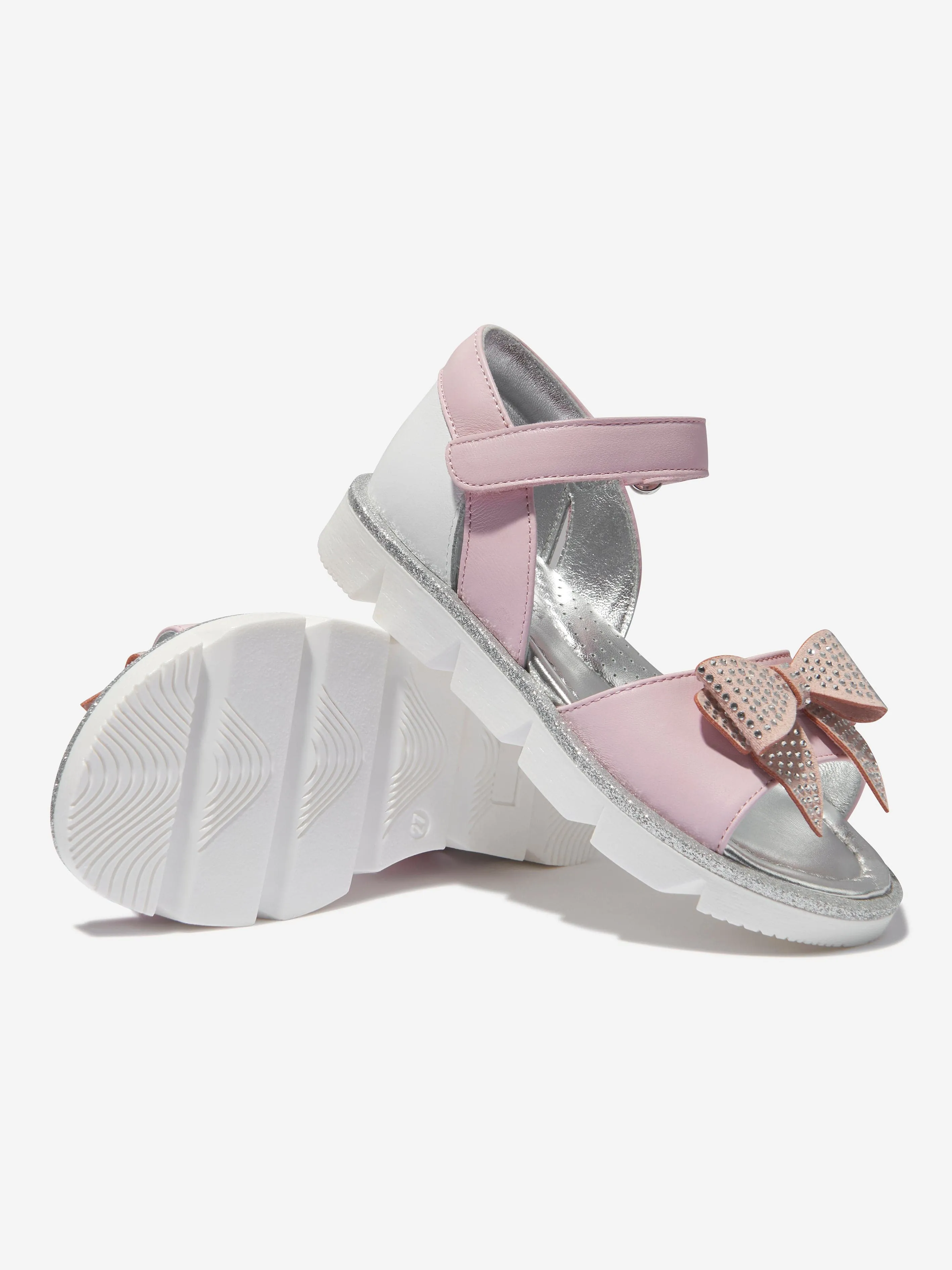 Monnalisa Girls Glitter Bow Sandals