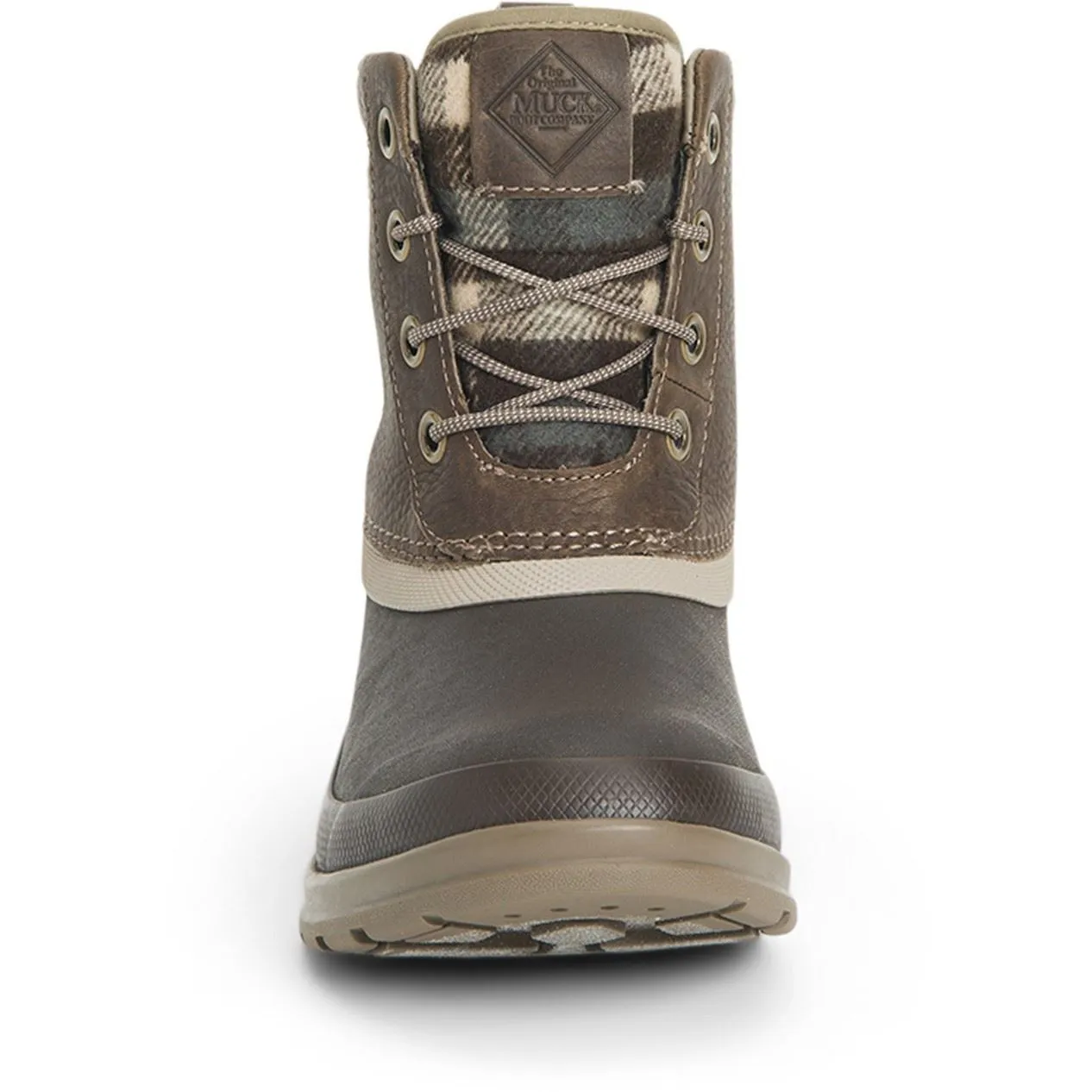 Muck Boots Originals Duck Lace Brown Rubber Neoprene/Leather Female Textile/Weather Wellingtons