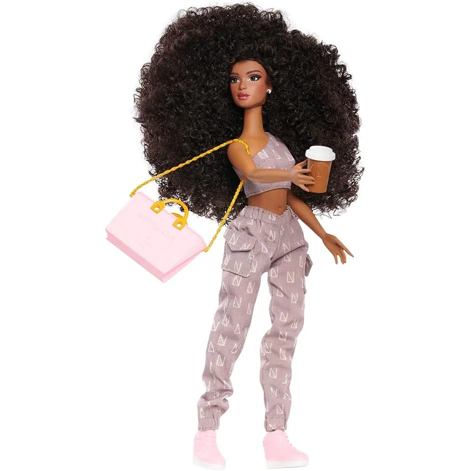 Naturalistas Fashion Pack Coffee Casual 7-Piece Outfit and Accessories Set for 11.5-Inch Tall Naturalistas Dolls, Designed and Developed by Purpose Toys