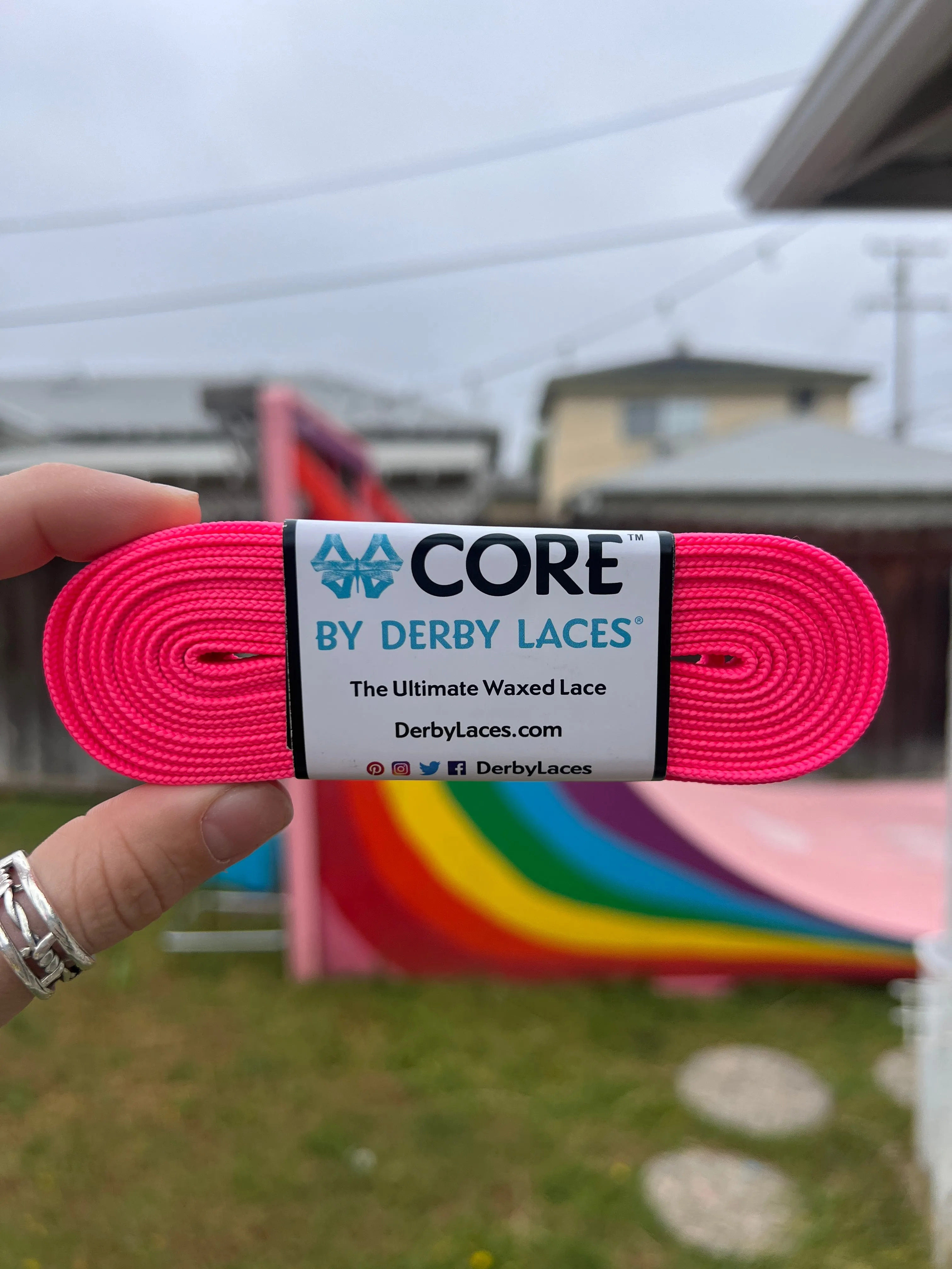 Neon Pink – 108 inch CORE Roller Skate Laces (Narrow 6mm)