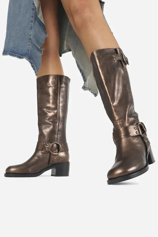 New Camperos Bronze Biker Boots