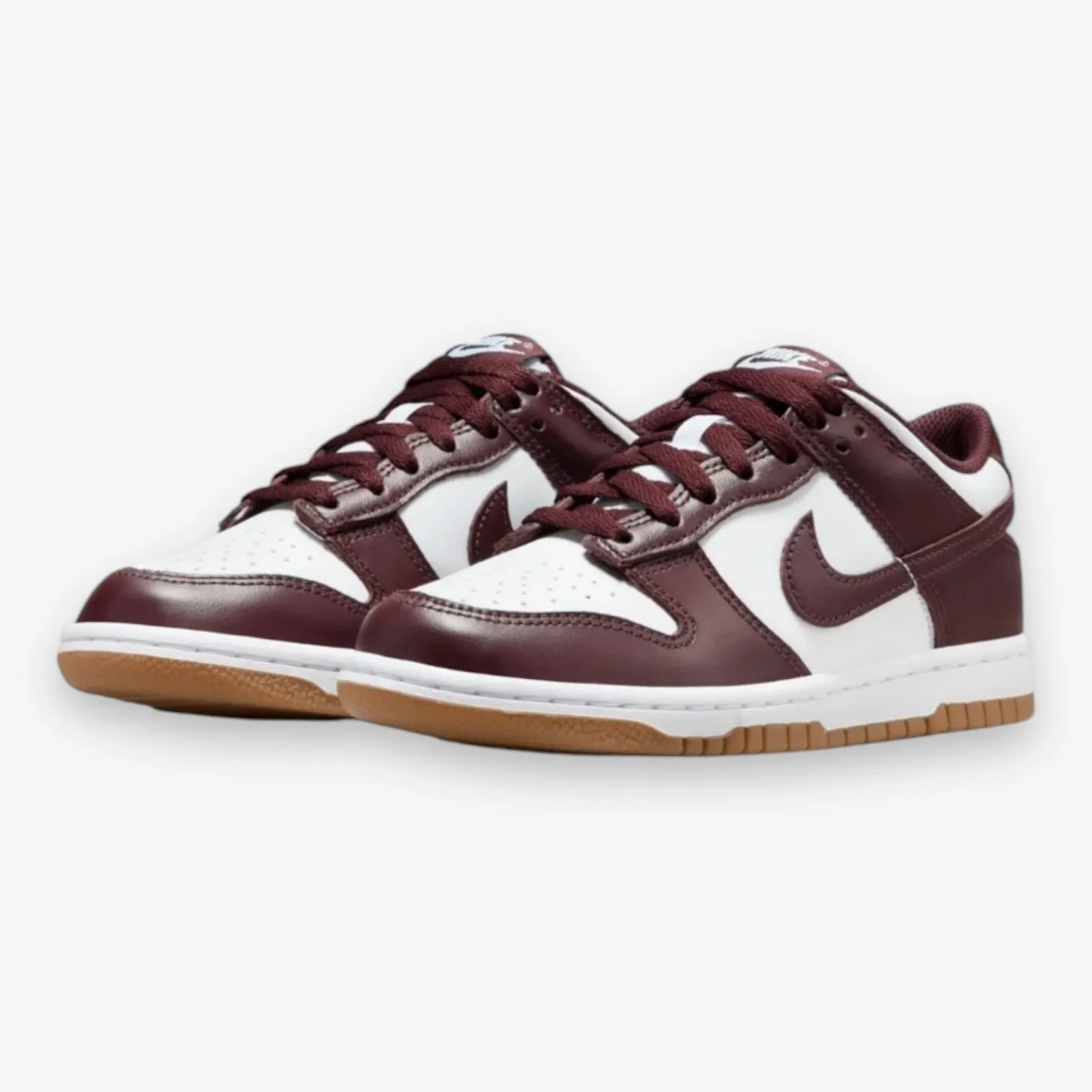 Nike Dunk Low (GS) WHITE/BURGUNDY CRUSH-GUM LIGHT BROWN HJ9282-100