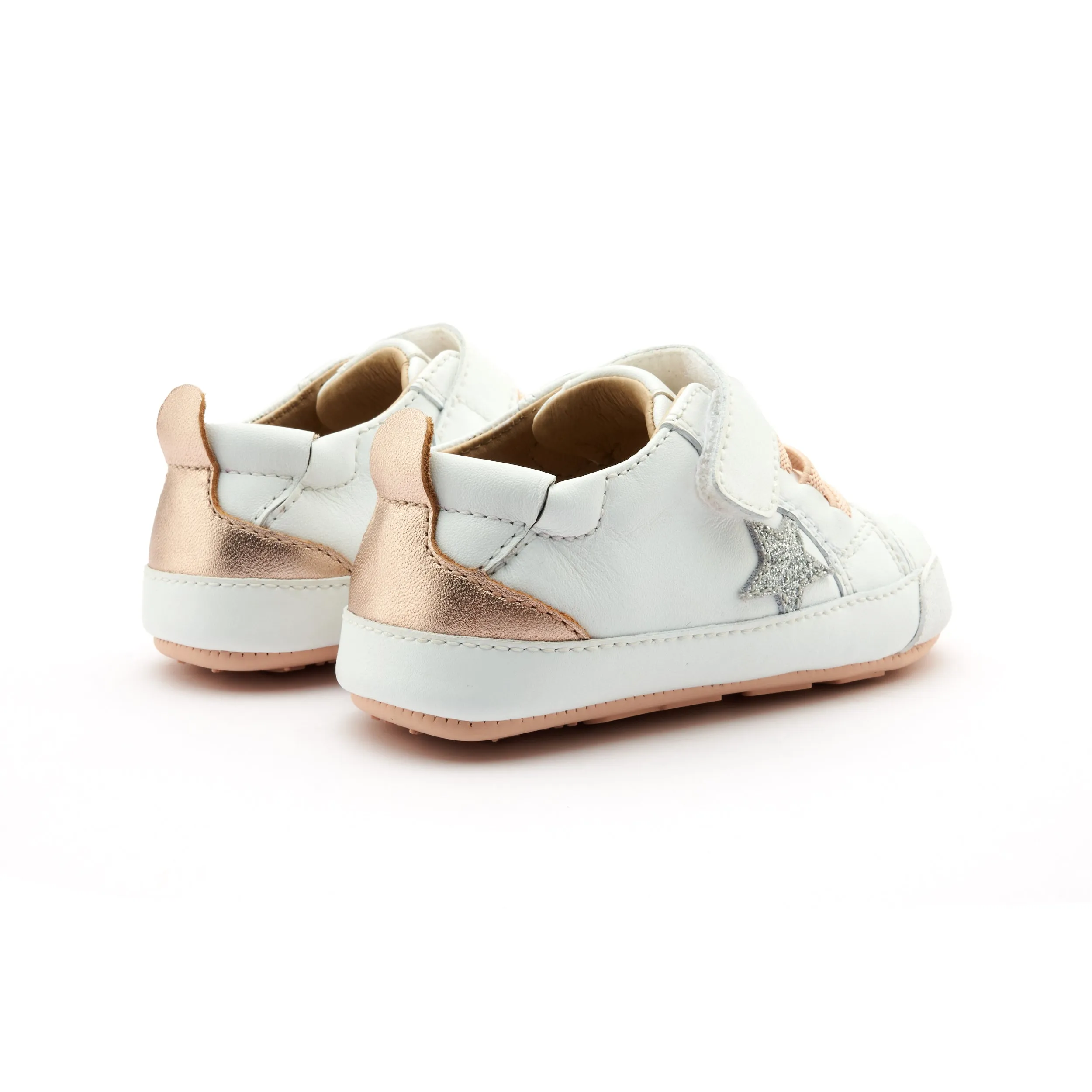 Old Soles Girl's 0085RT Platinum Bub Casual Shoes - Snow / Copper / Glam Argent / Copper Sole