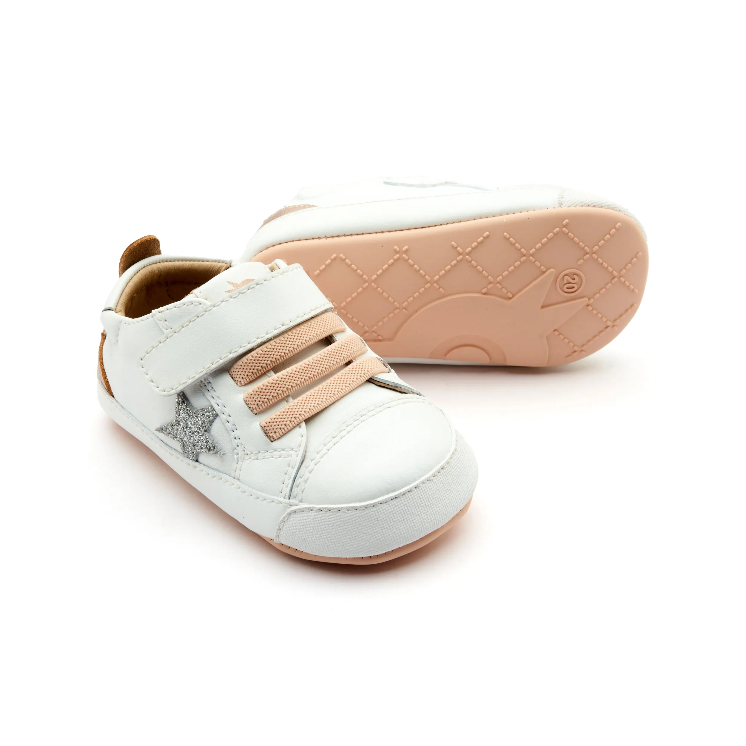 Old Soles Girl's 0085RT Platinum Bub Casual Shoes - Snow / Copper / Glam Argent / Copper Sole