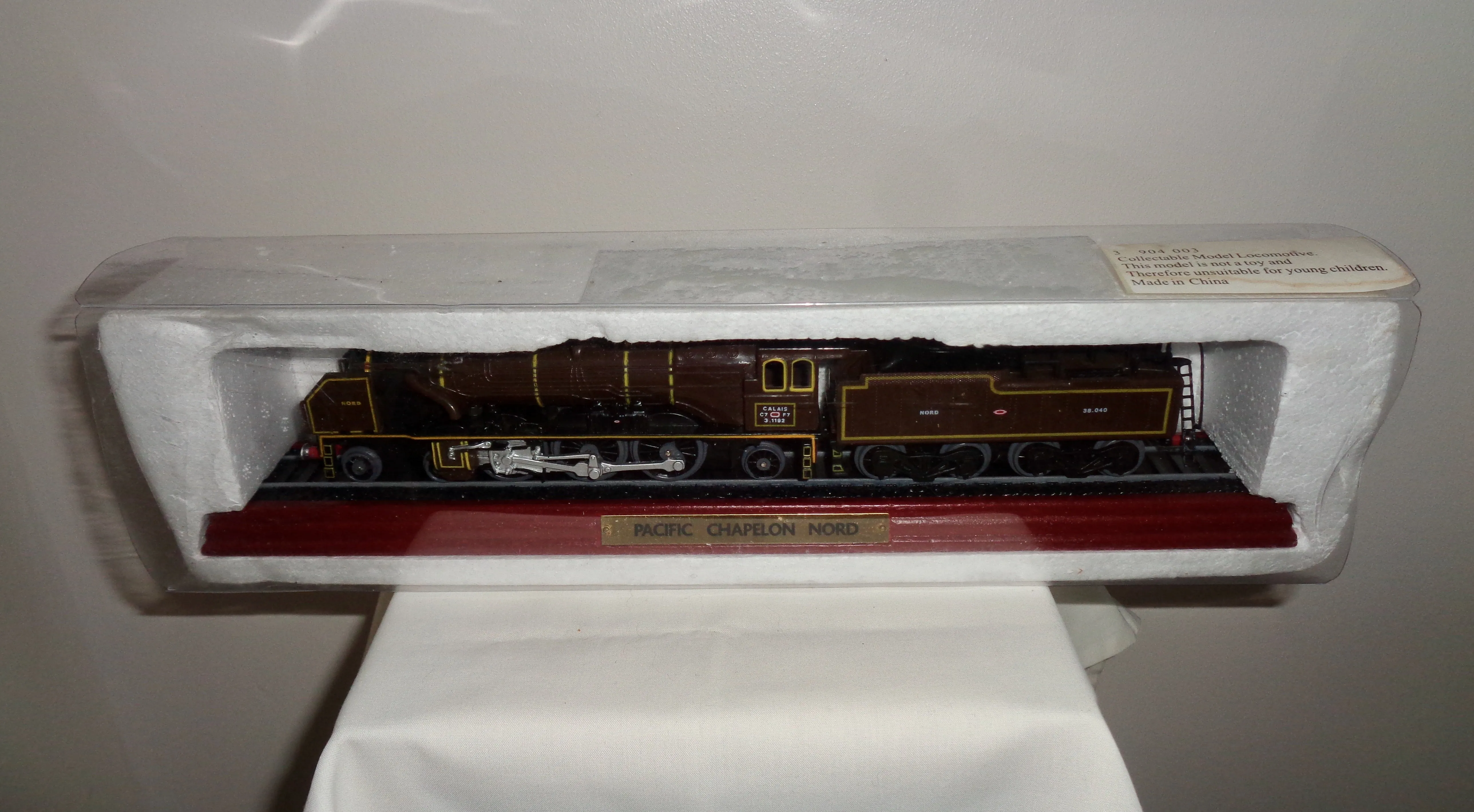 OO Gauge Model Train Pacific Chapelon Nord on Wooden Plinth