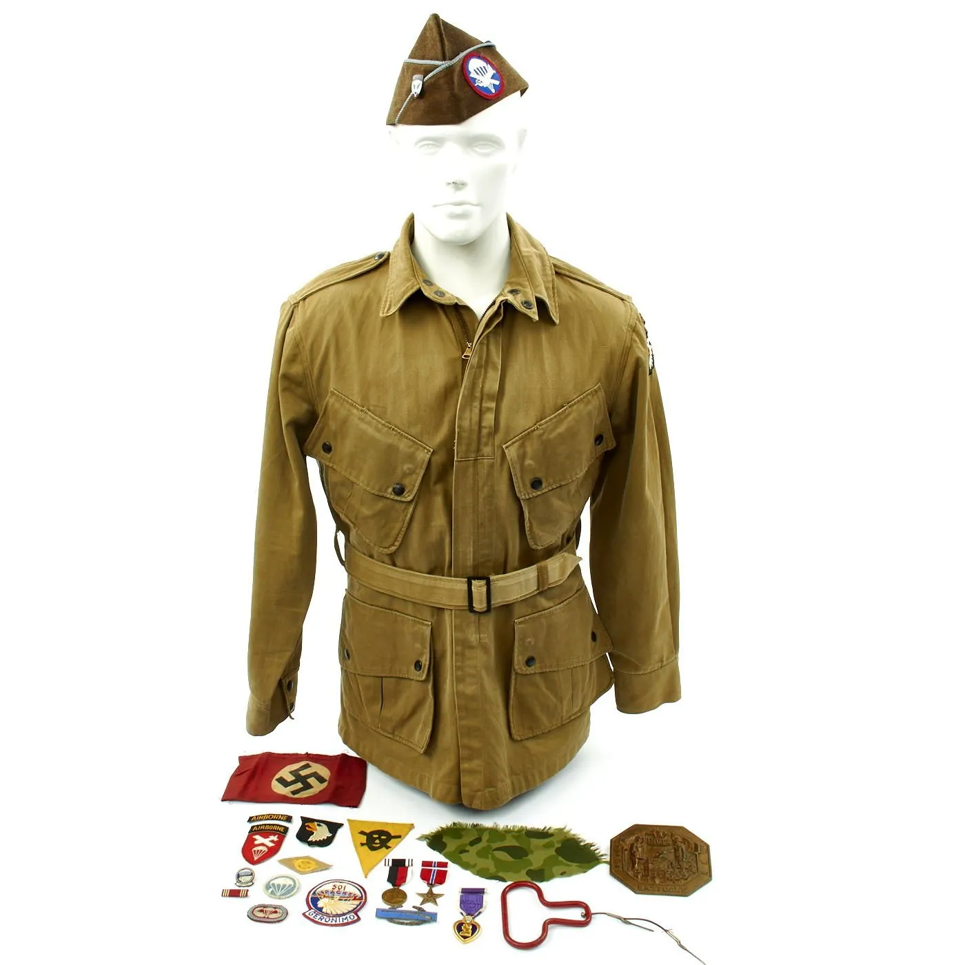 Original U.S. WWII D-Day 501 PIR Named M1942 Paratrooper Jacket Grouping - Sergeant Plisevich