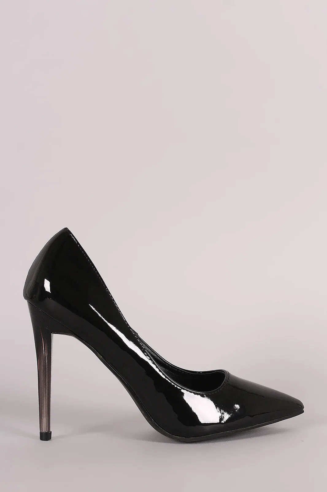 Patent Pointy Toe Lucite Stiletto Pump