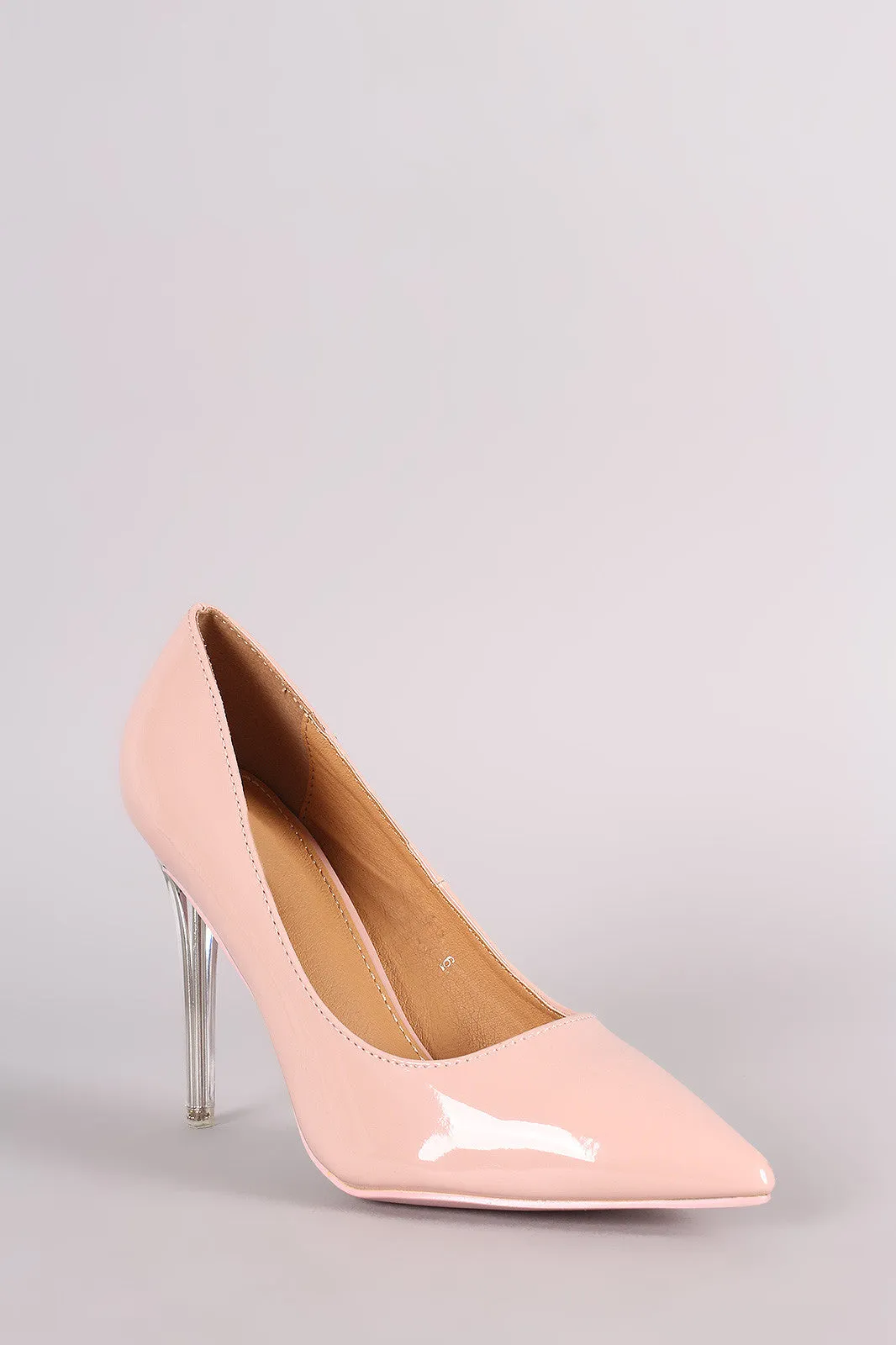 Patent Pointy Toe Lucite Stiletto Pump