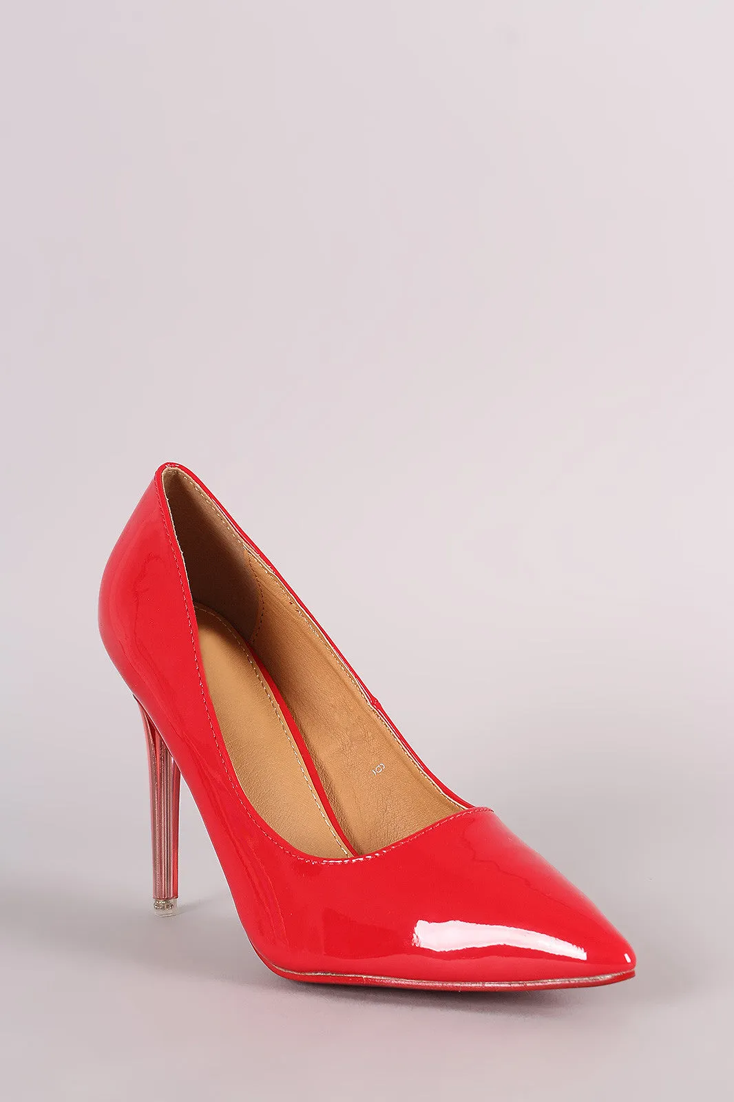 Patent Pointy Toe Lucite Stiletto Pump