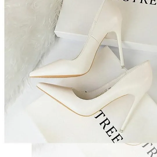 Pointed Toe Stiletto Heel Women's Wedding Shoes - 4.13inch