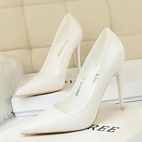 Pointed Toe Stiletto Heel Women's Wedding Shoes - 4.13inch