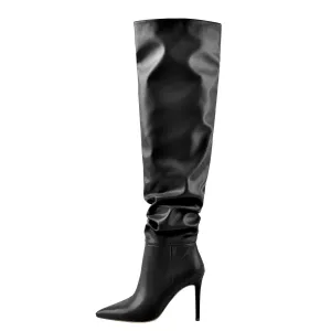 Pointed Toe Tight High Boots 4in Stiletto Heel