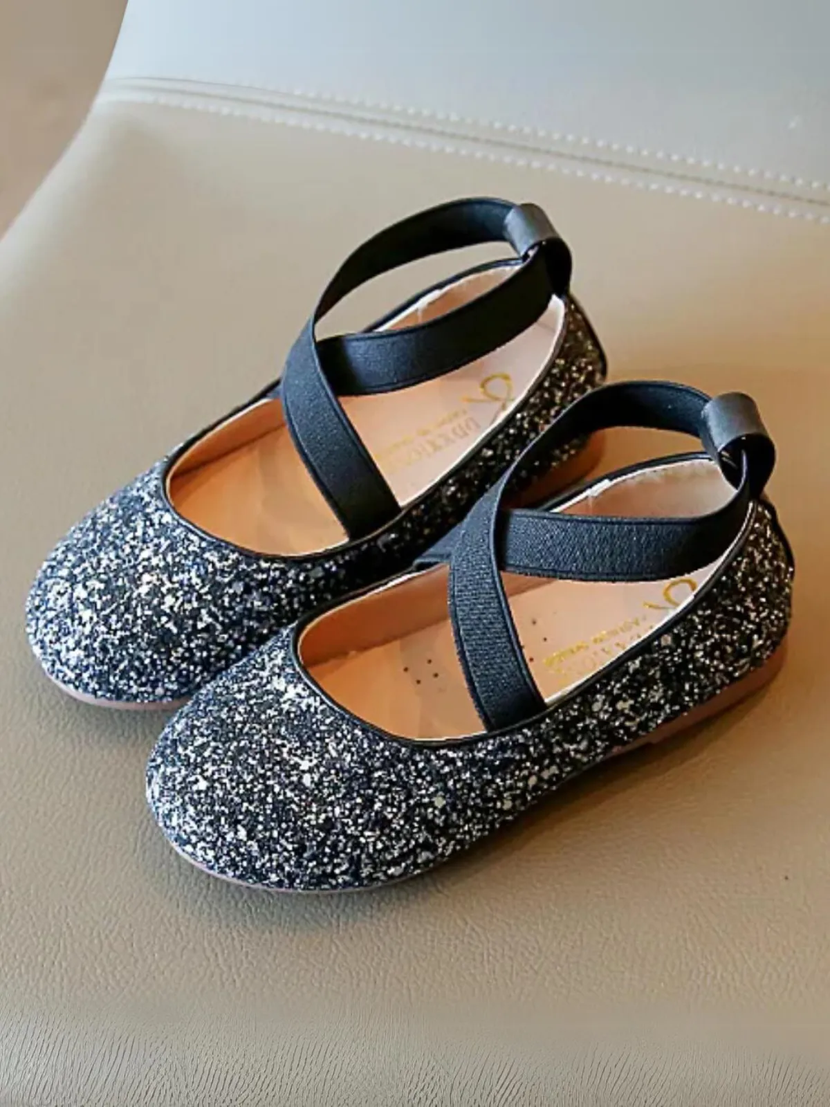 Princess Glitter Sparkling Mary Jane Flats  by Liv and Mia