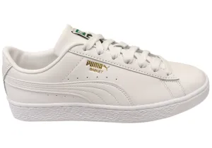 Puma Mens Basket Classic XXI Comfortable White Lace Up Sneakers