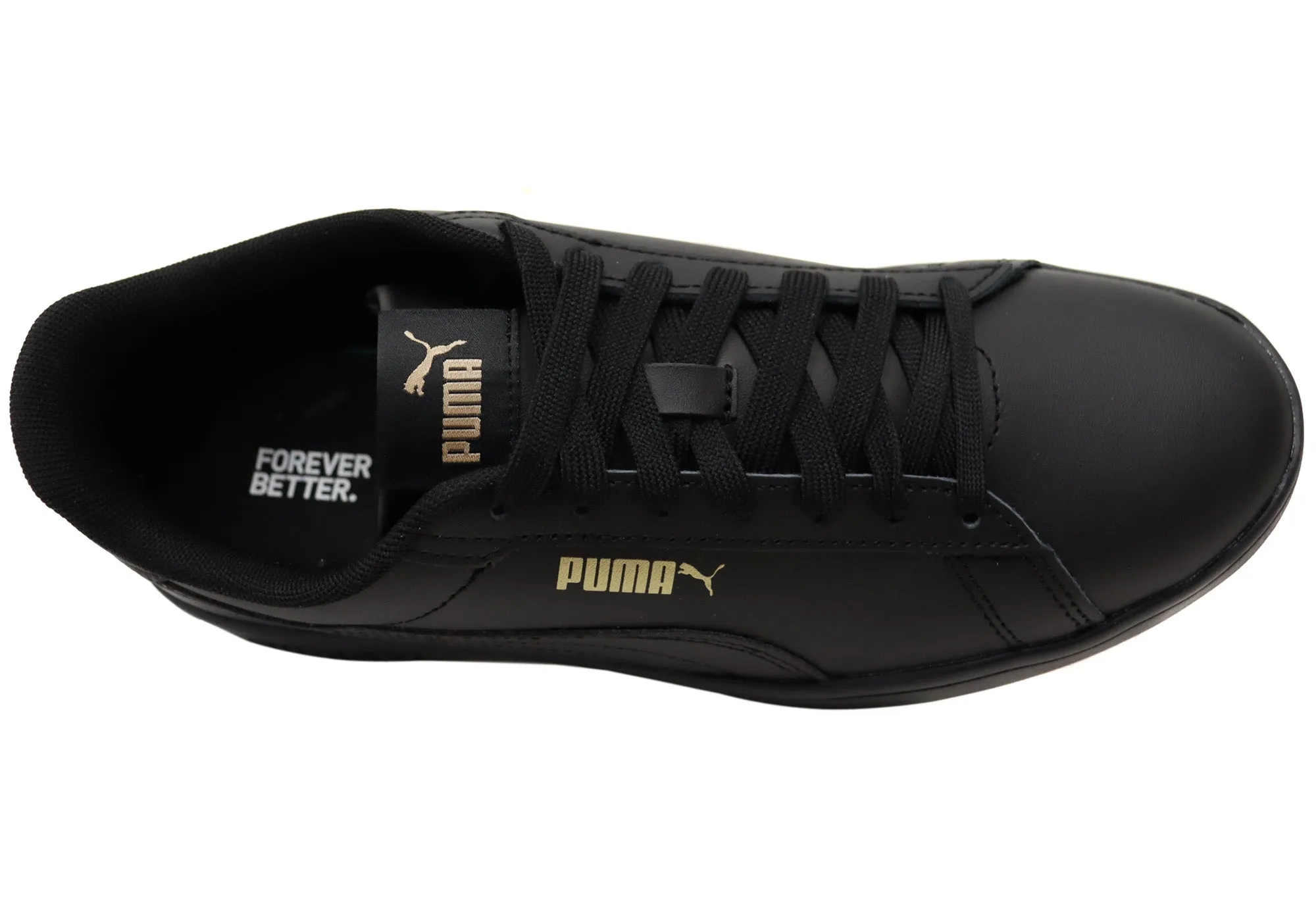 Puma Mens Smash 3.0 L Comfortable Black Lace Up Sneakers