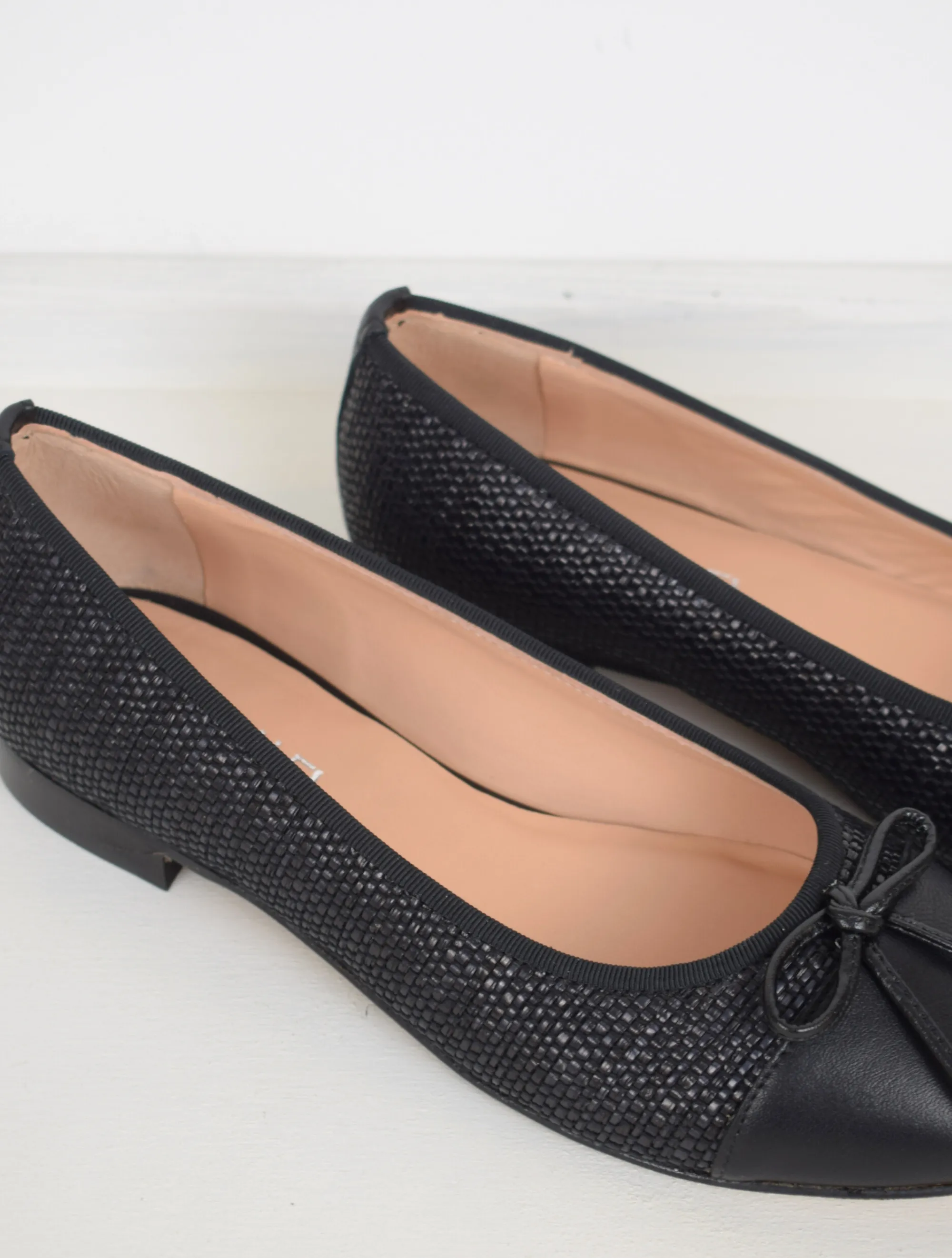 Raffia Coco Ballerina Black/Black