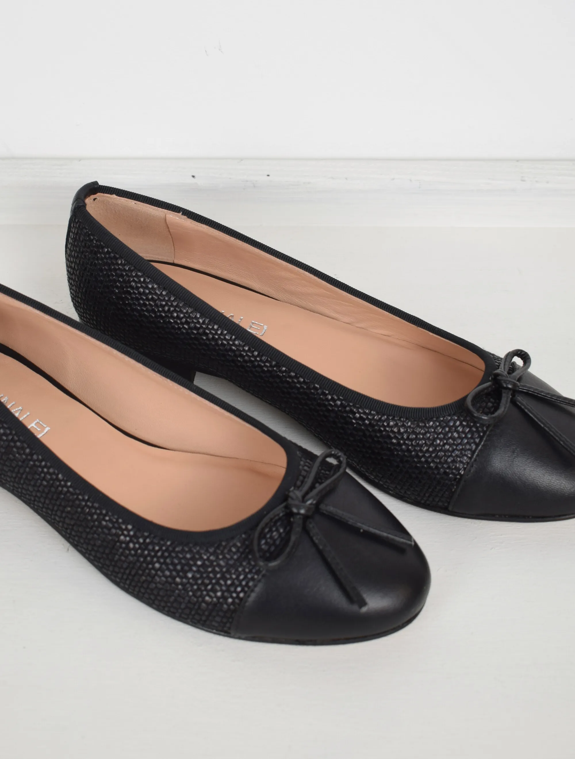 Raffia Coco Ballerina Black/Black