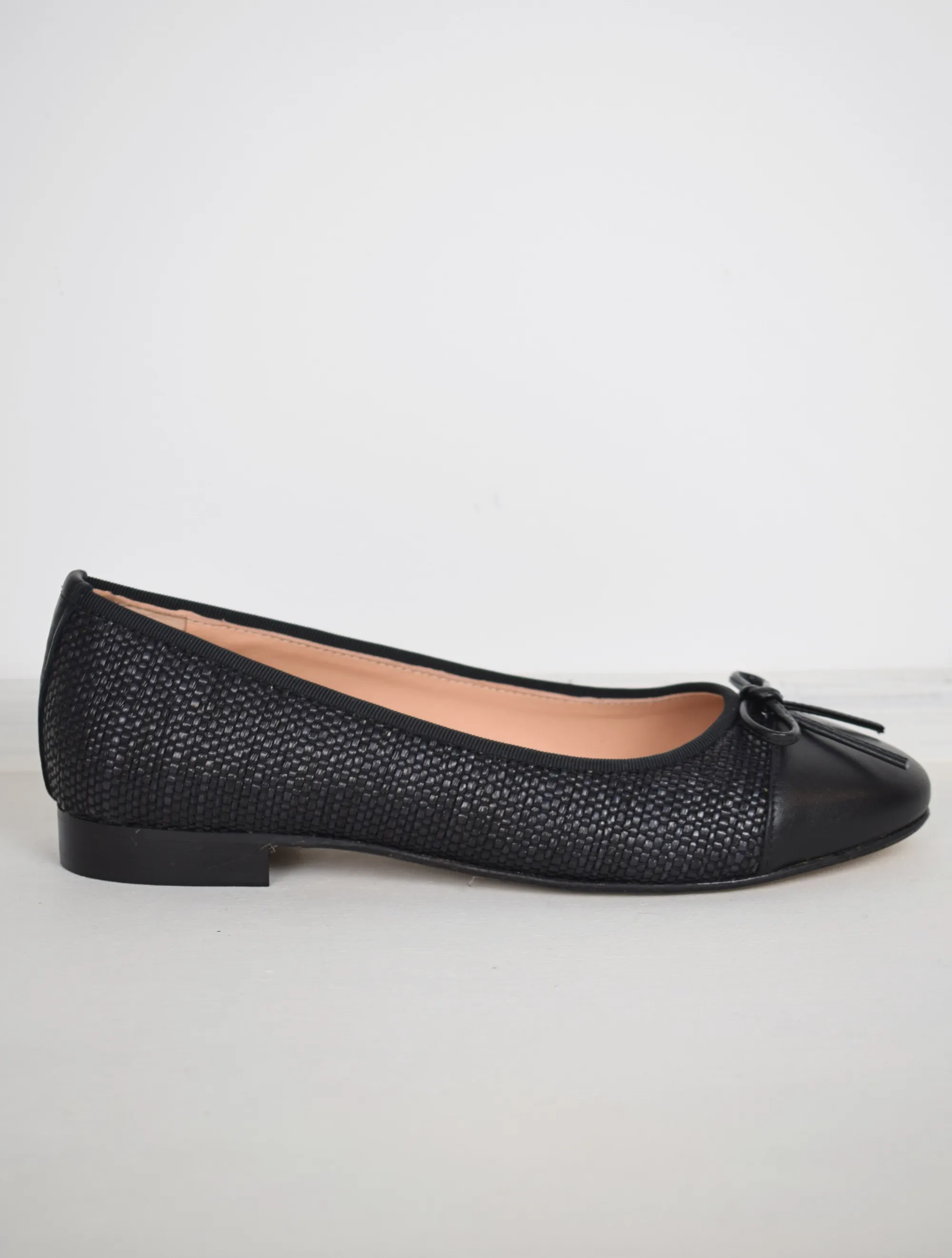 Raffia Coco Ballerina Black/Black