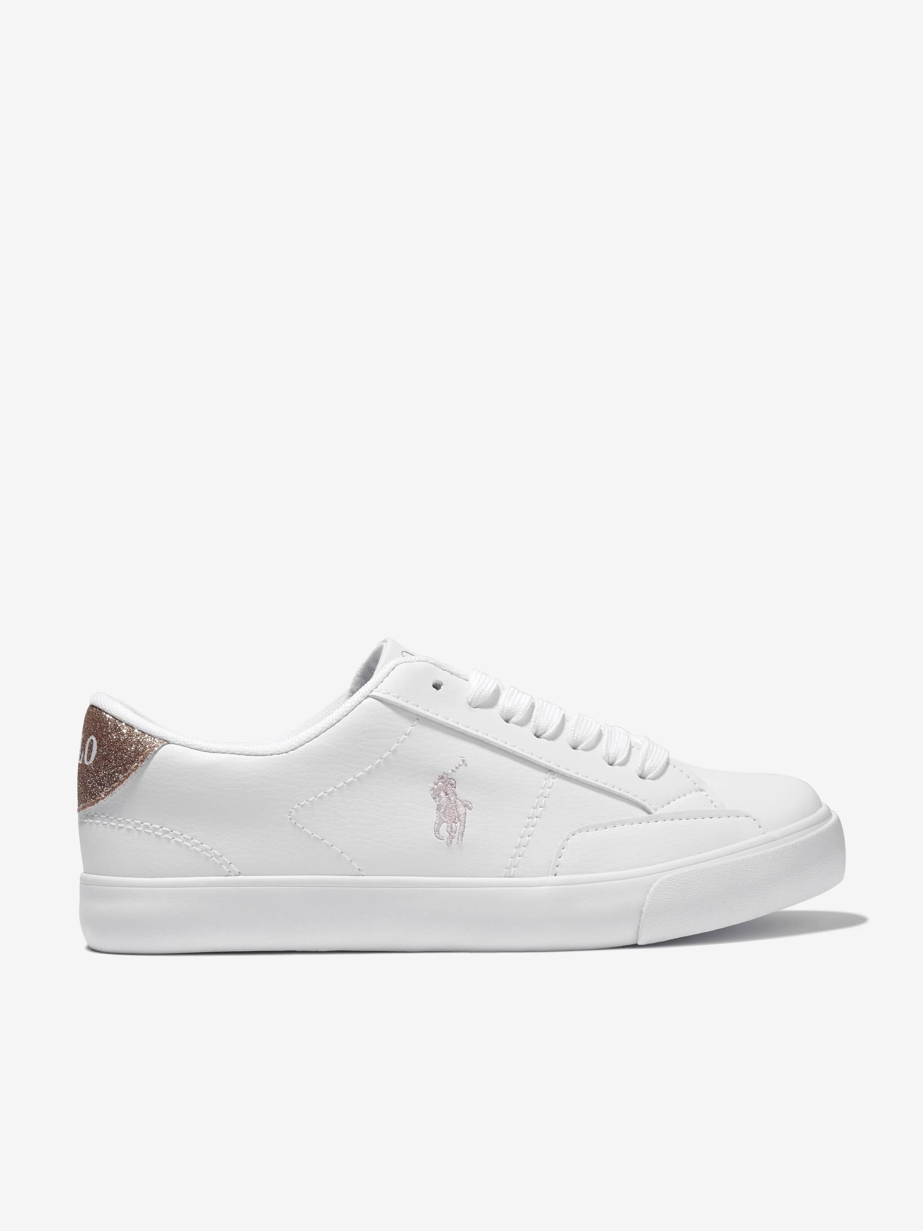 Ralph Lauren Girls Logo Lace Up Trainers