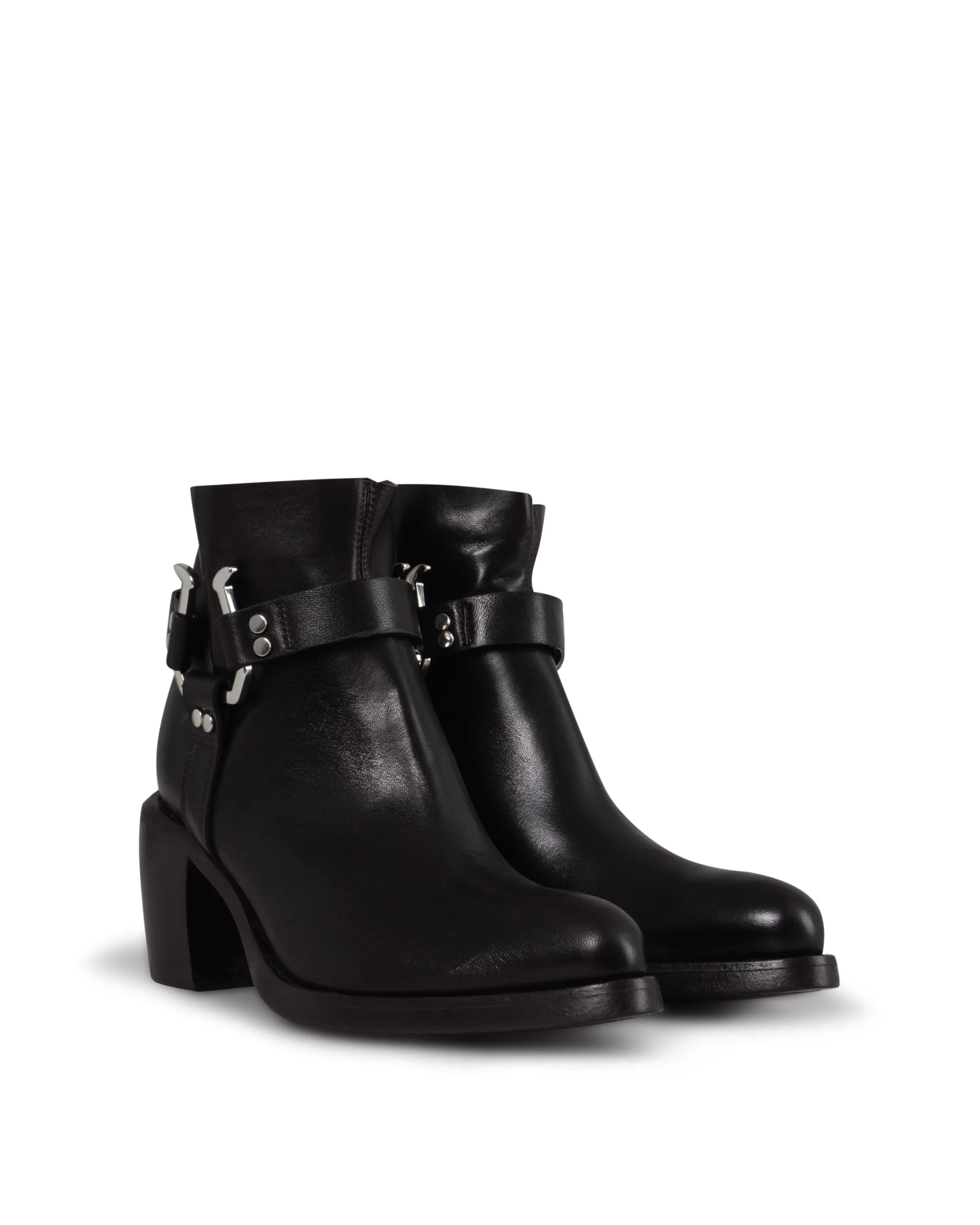 ROCCO P | BIKER NAPPA SILVER TRIM BOOTS