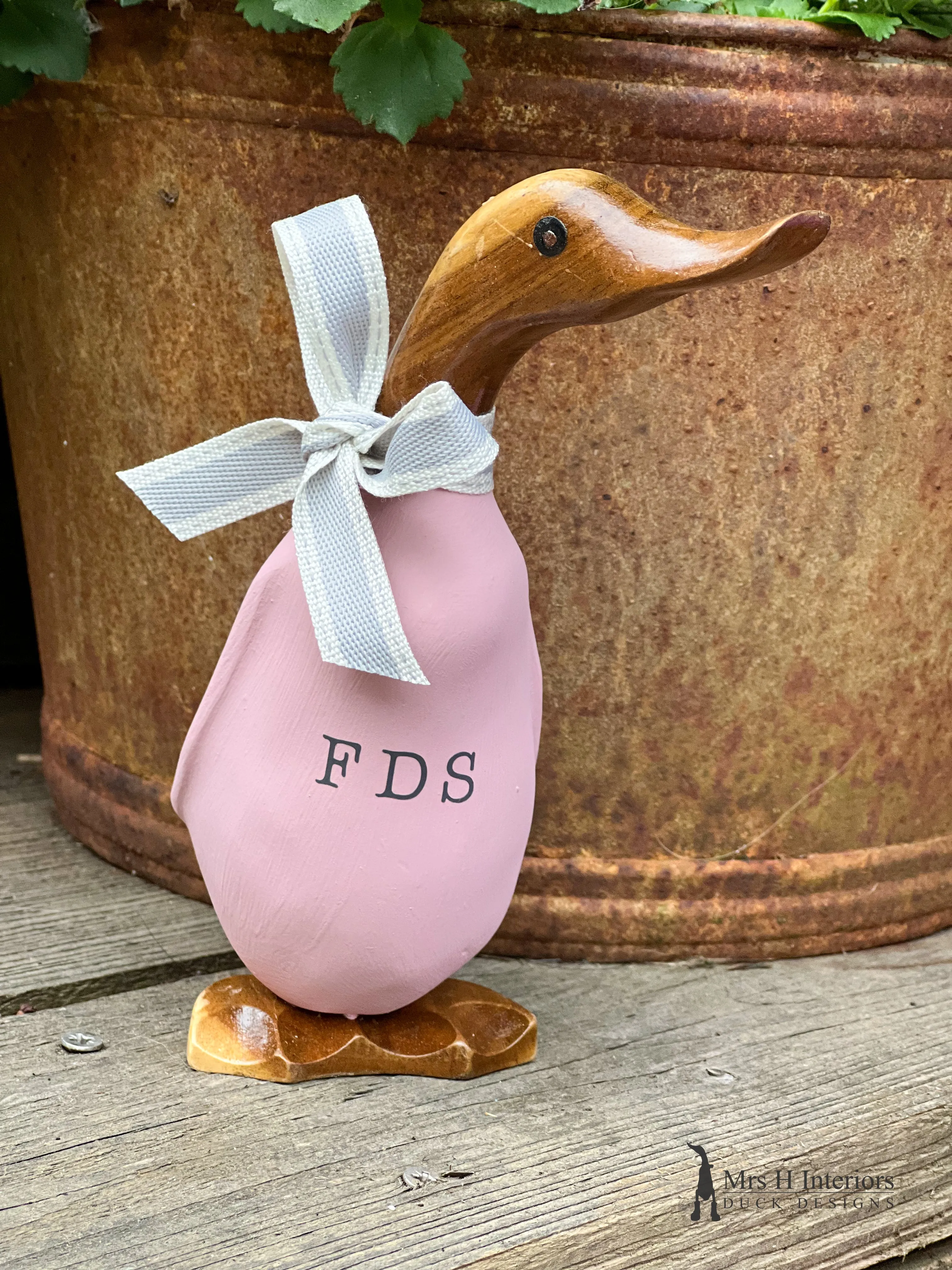 Rude as duck… ducks! - Decorated Wooden Duck in Boots by Mrs H the Duck Lady