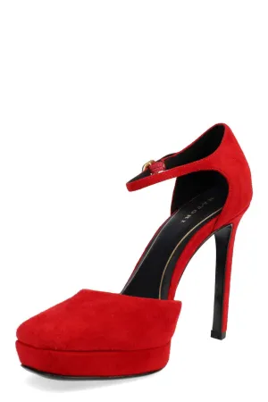 Sae Suede Square Toe Platform Pump