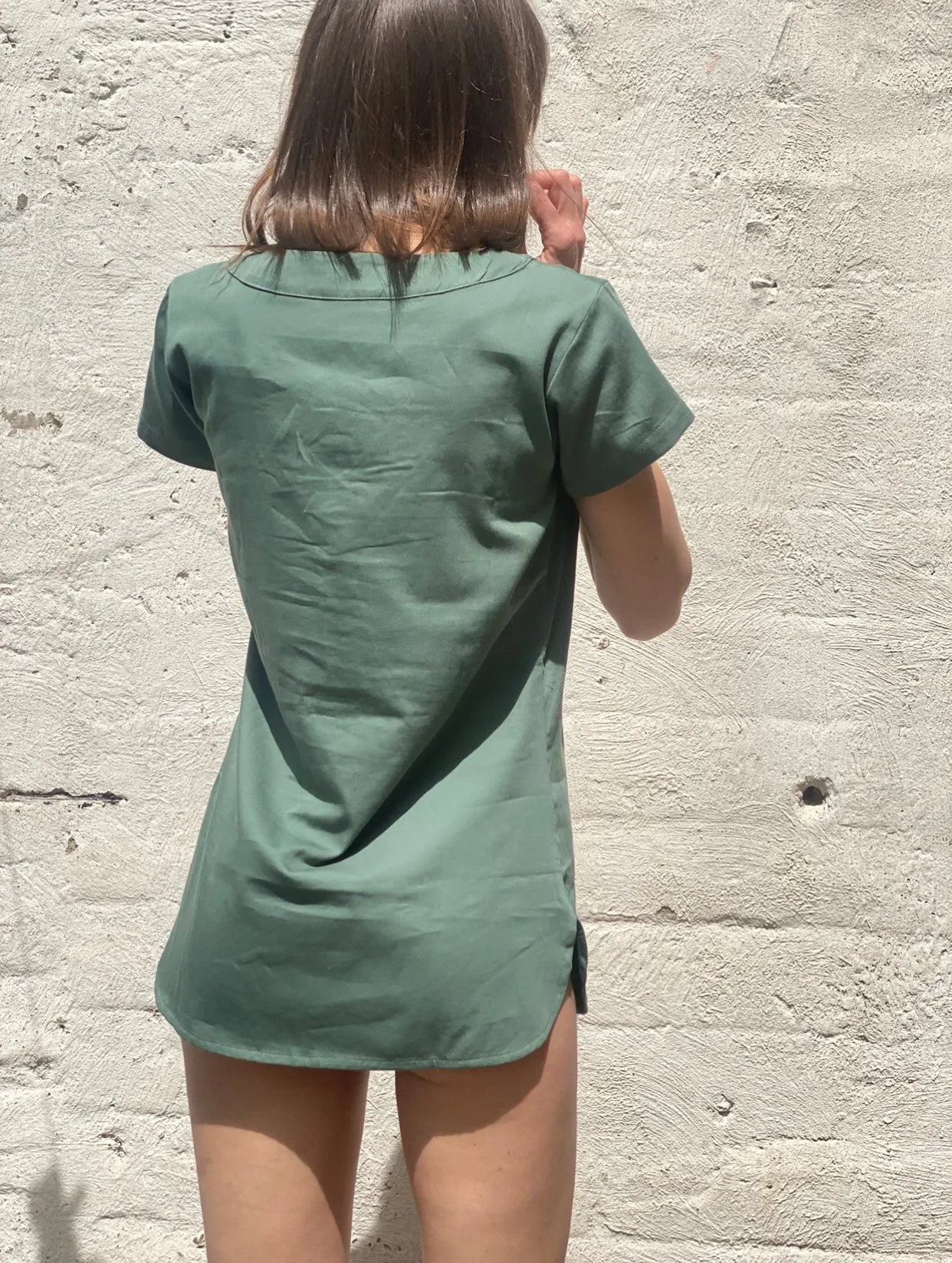 Salamander T-shirt Dress in Moss