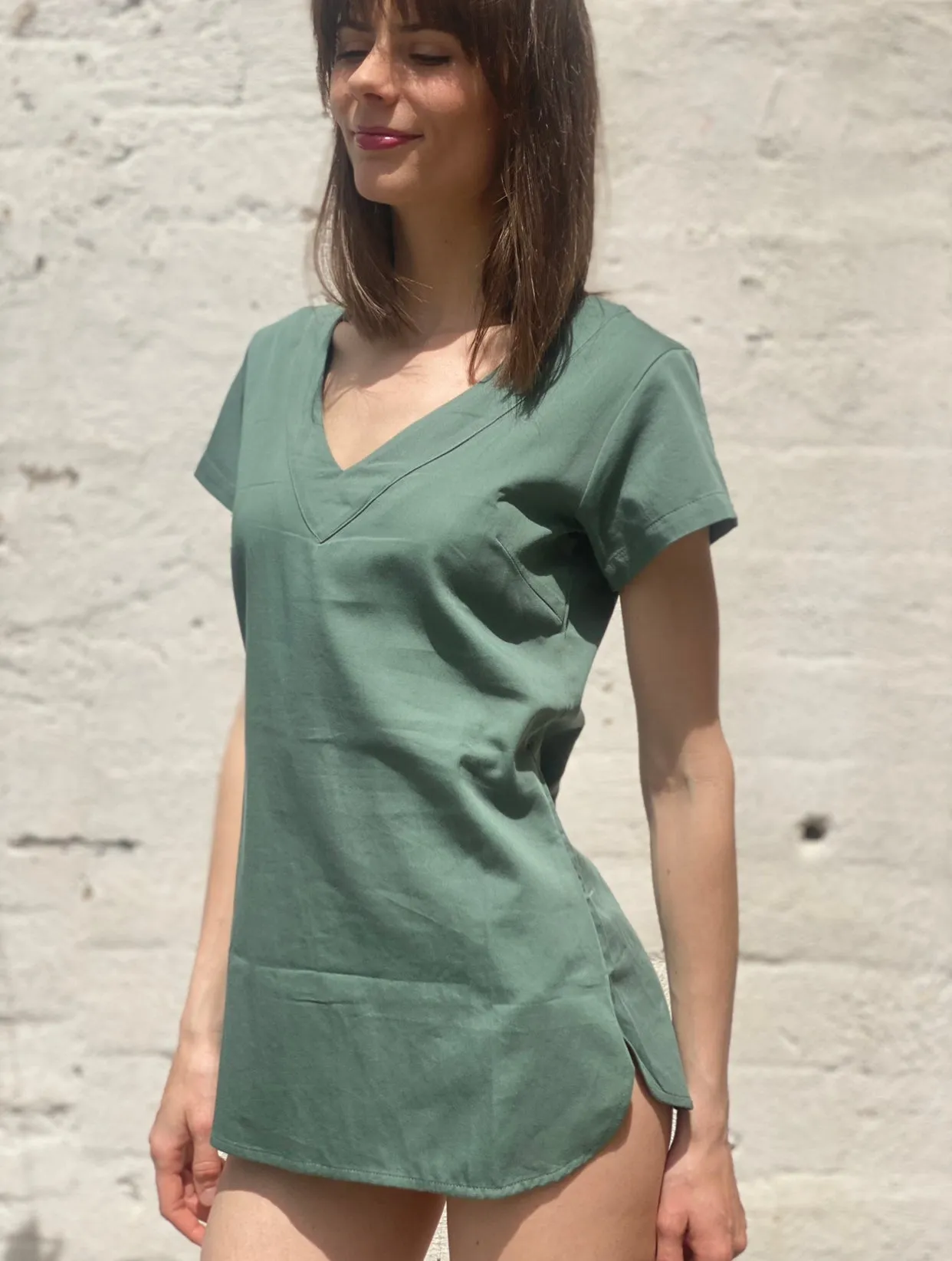 Salamander T-shirt Dress in Moss