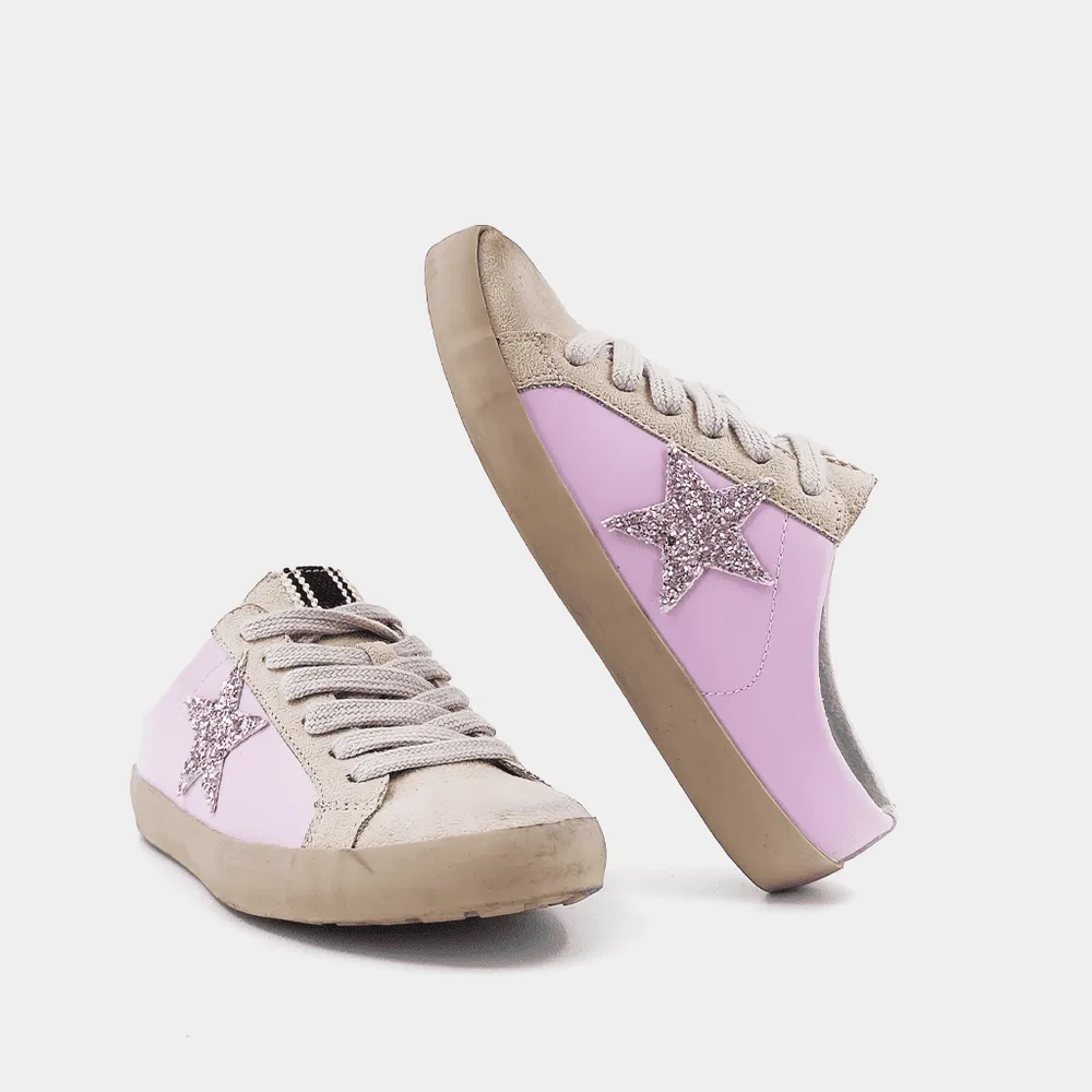 Shu Shop Polka Kids Lilac Glitter Slip On Sneaker