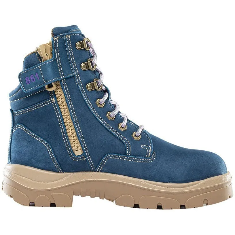 Steel Blue Women's Cross 6" Steel Toe WP Side Zip Work Boot -Blue- 812861