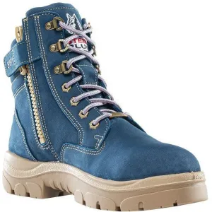 Steel Blue Women's Cross 6" Steel Toe WP Side Zip Work Boot -Blue- 812861