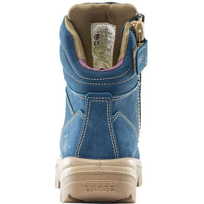 Steel Blue Women's Cross 6" Steel Toe WP Side Zip Work Boot -Blue- 812861