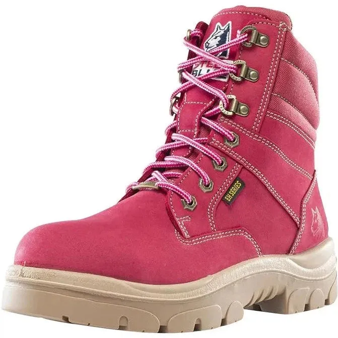 Steel Blue Women's Cross 6" Steel Toe WP Side Zip Work Boot -Pink- 812861