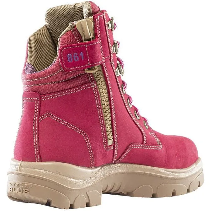 Steel Blue Women's Cross 6" Steel Toe WP Side Zip Work Boot -Pink- 812861