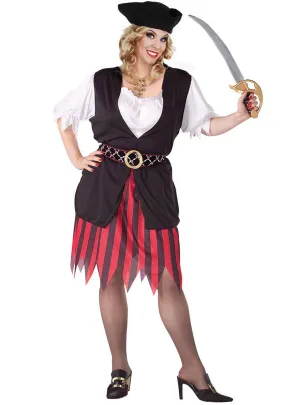 Striped Pirate Plus Size Womens Costume