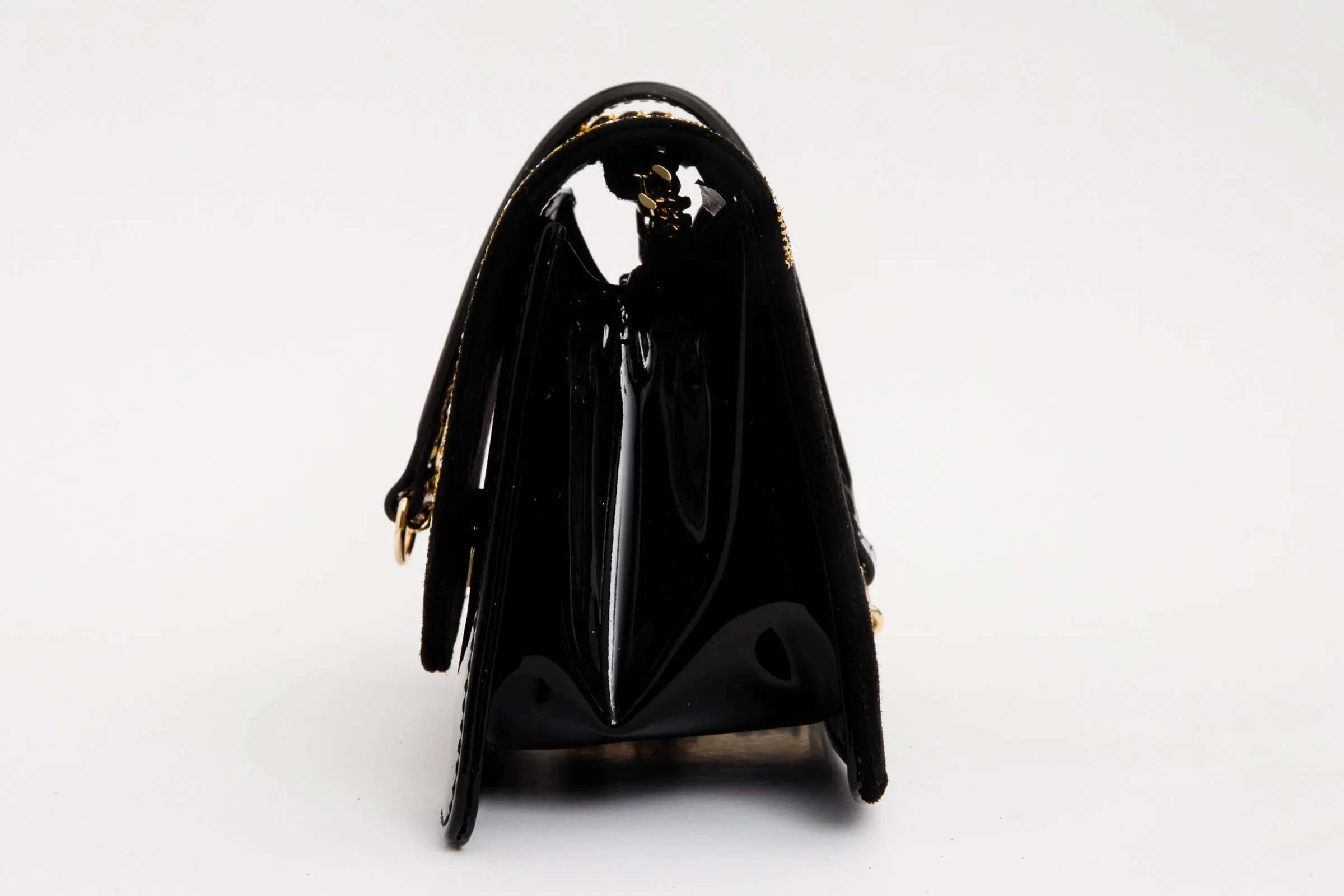 The Bolu Black Glitter Leather Handbag