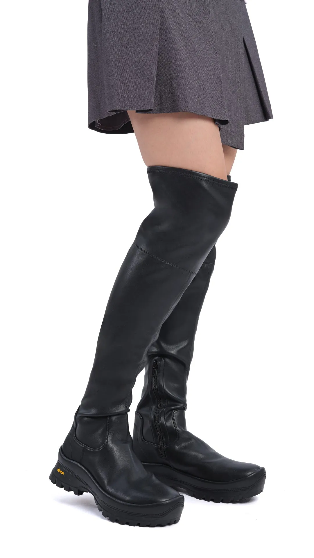 Thigh-High Faux Leather Boots