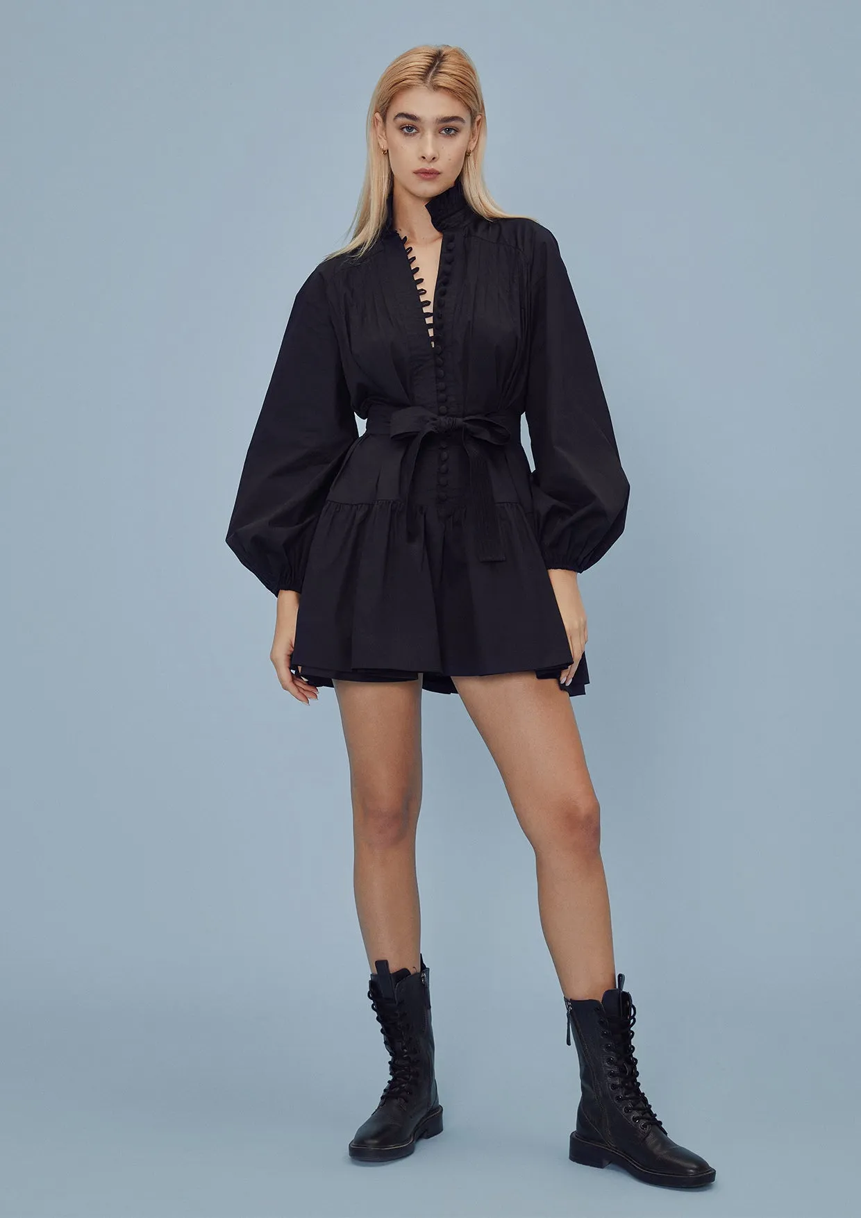 Tulip Buttoned Mini Dress