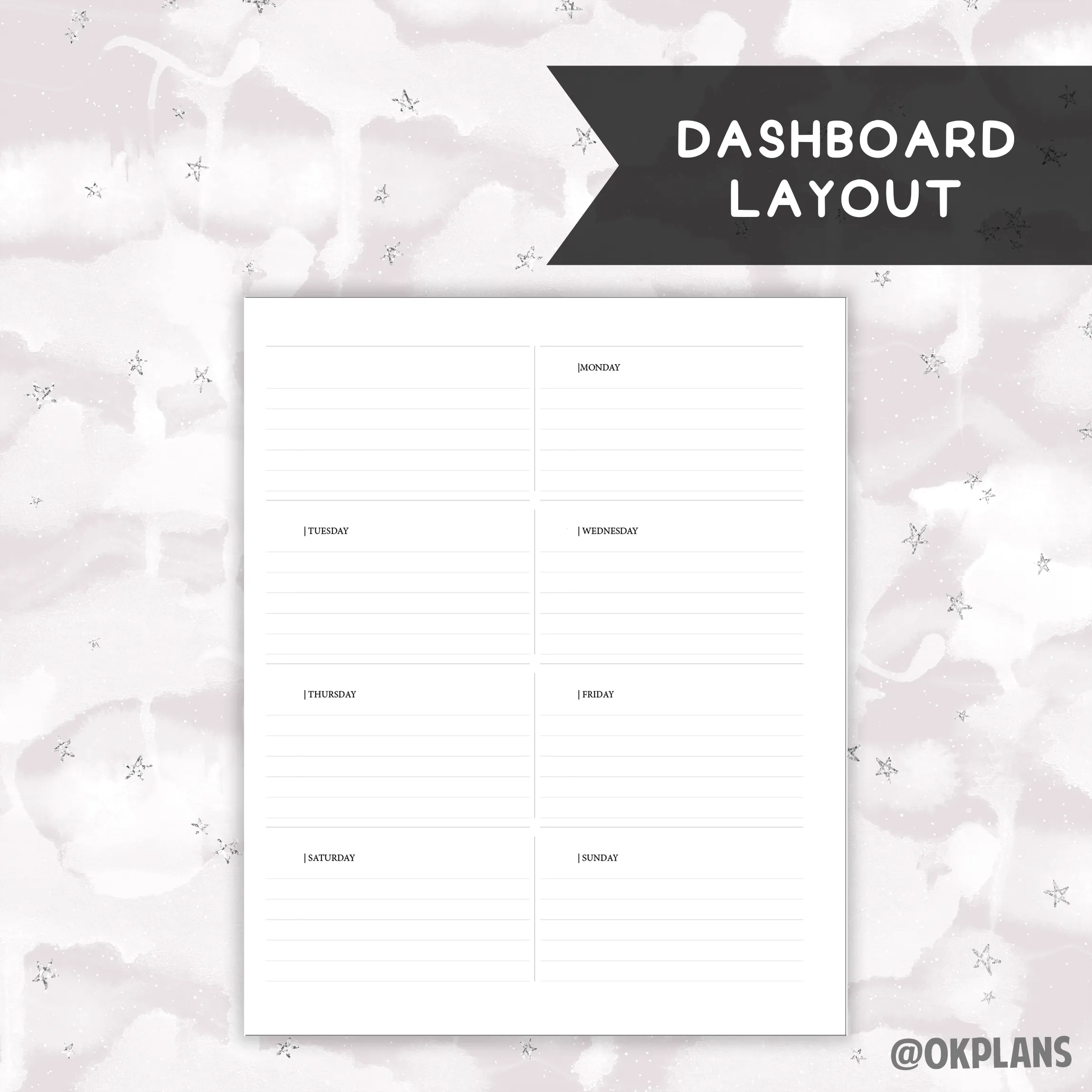 *UNDATED* A5 Wide Dashboard Overview Planner - Pick Monthly and Weekly Option