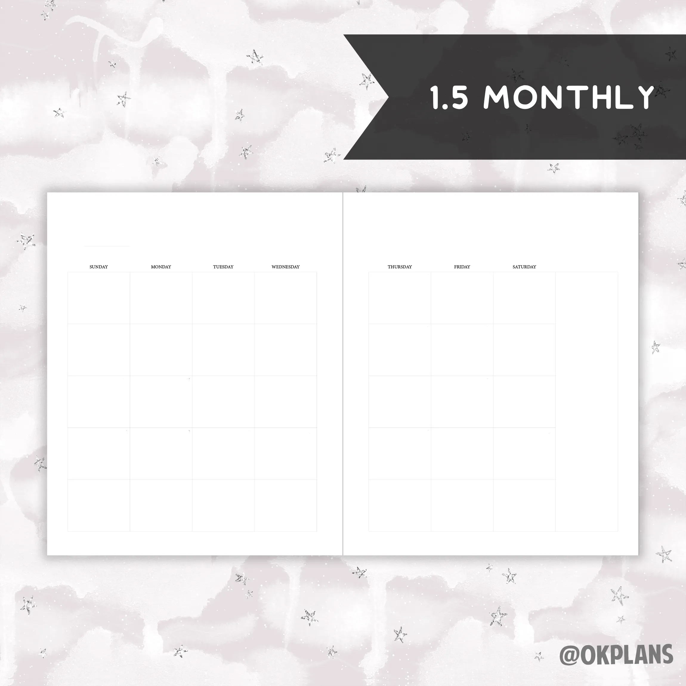 *UNDATED* A5 Wide Dashboard Overview Planner - Pick Monthly and Weekly Option