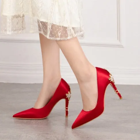 Wedding Shoes for Bride High Heel Pumps Prom Dress Shoes