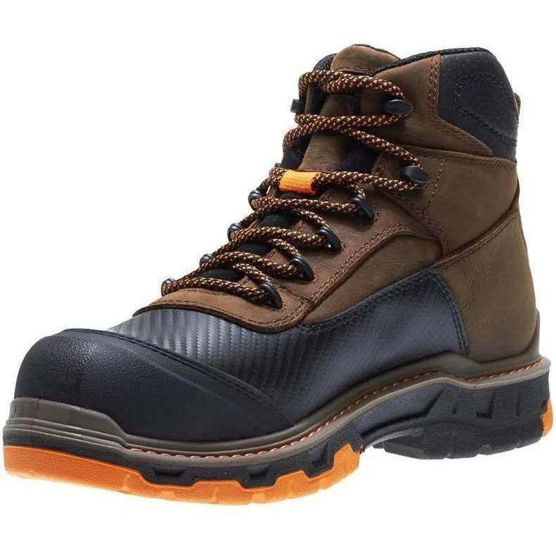 Wolverine Men's Overpass Safety Toe 6" WP Work Boot - Brown - W10717