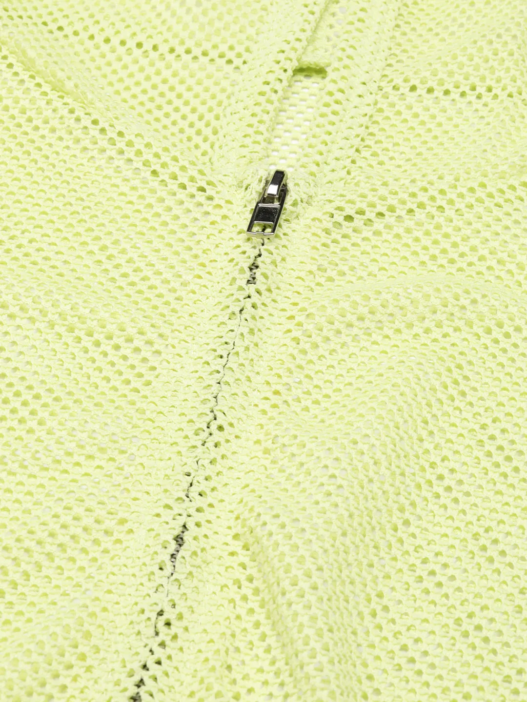 Women Fluorescent Green Solid Jacket