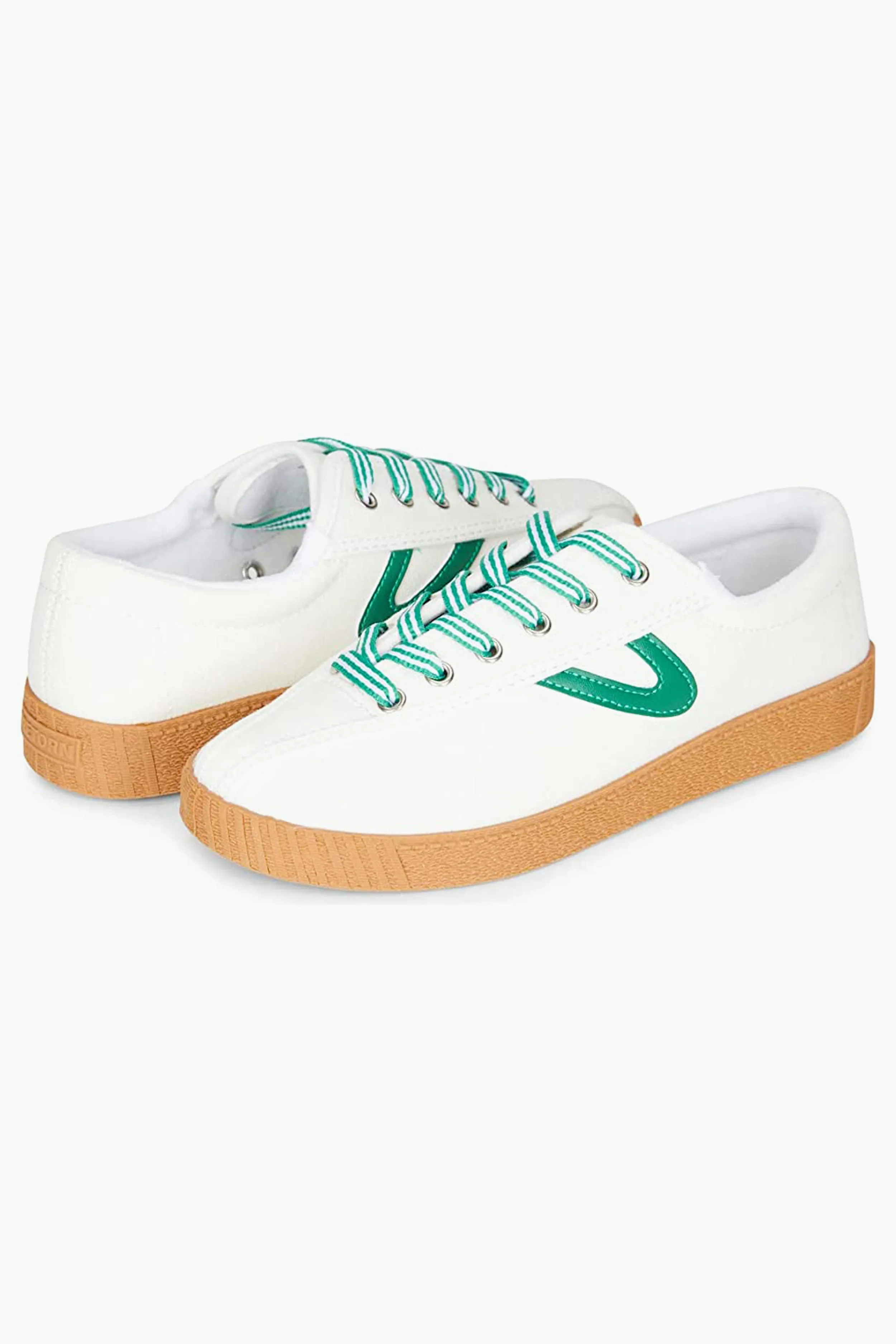 Women's Green and White Nylite Sneakers