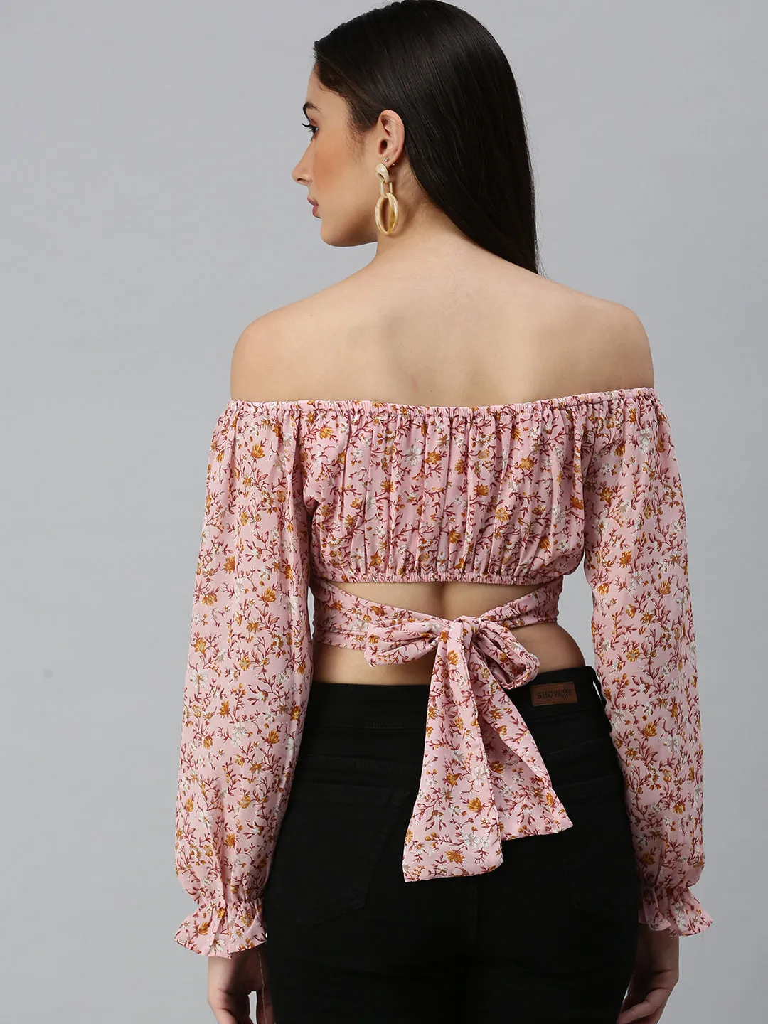 Women's Printed Pink Top