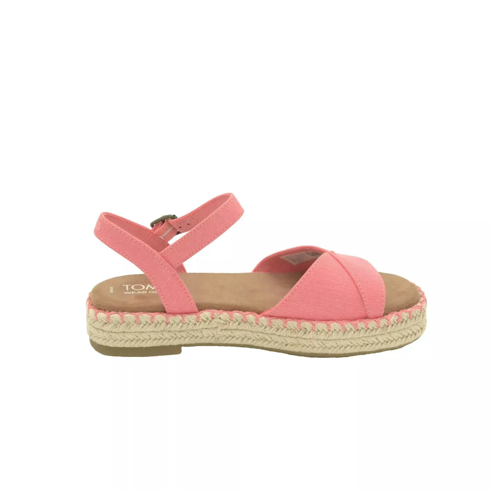 Women's Shoes TOMS ABBY Flatform Espadrille Sandals 10020810 SHELL PINK