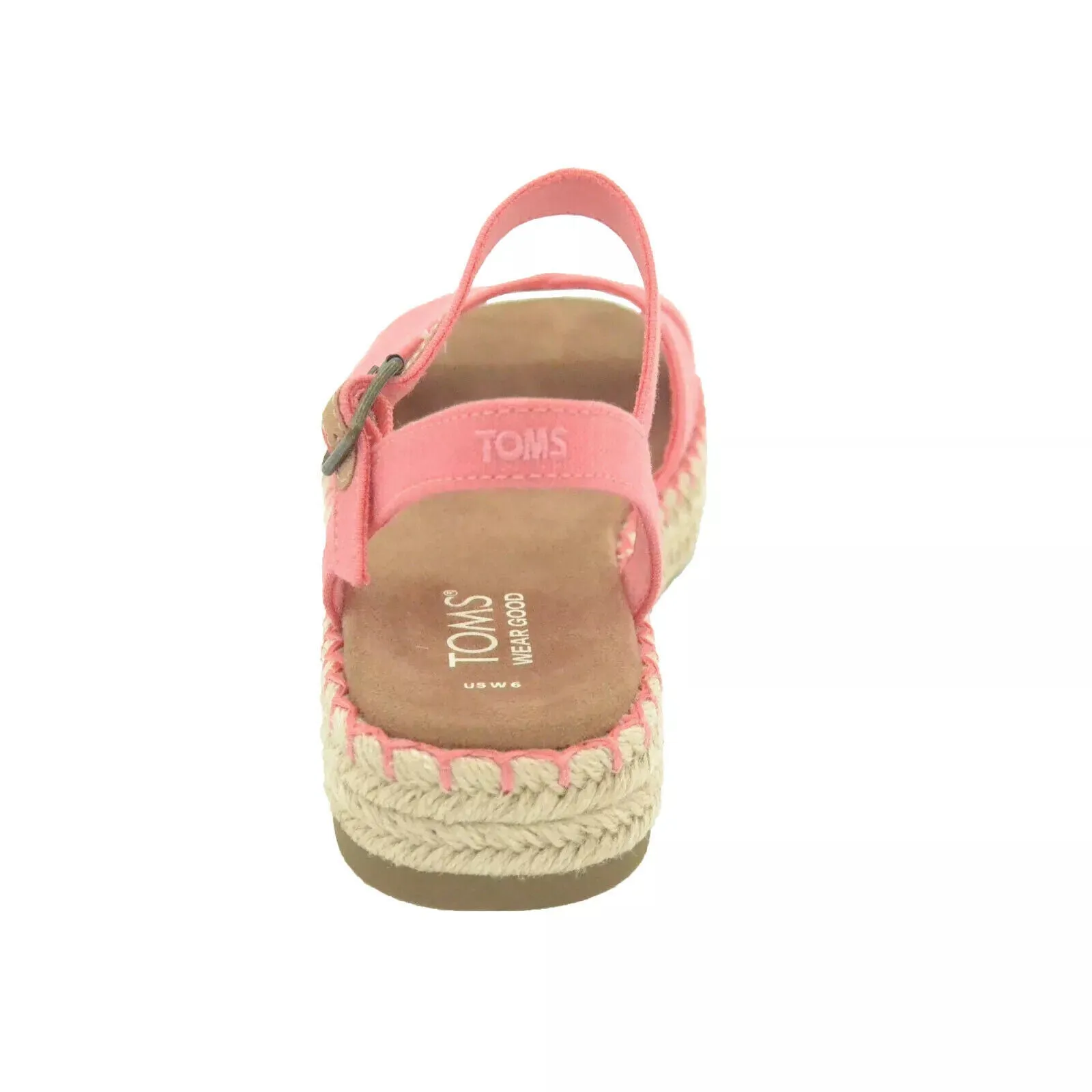 Women's Shoes TOMS ABBY Flatform Espadrille Sandals 10020810 SHELL PINK