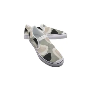 Women's Slip On Sneakers 254 sage, beige, and black print